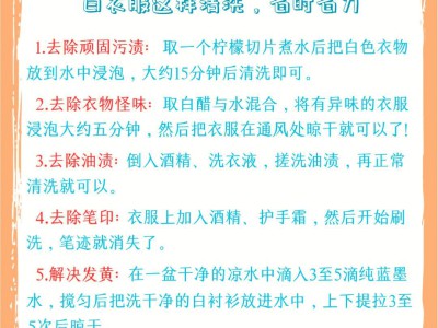 居家清洁小技巧：轻松搞定顽固污渍